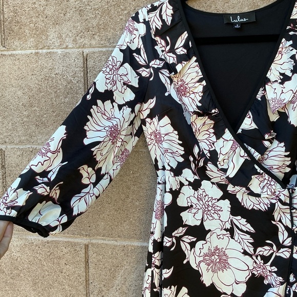 NWT Lulu’s Thistle Prove My Love Floral Print Ruffled Wrap Midi Dress Small Chic - Picture 8 of 14